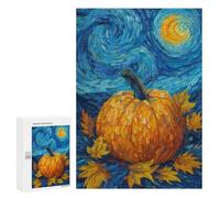 Jigsaw Puzzle for Adults 300 PCS Pumpkin with Autumn Leaves-1 Puzzle For Teenagers Difficult Hard Wishlist with Santa Claus Challenging Family Fun Game 300 PCS