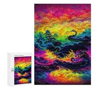 Jigsaw Puzzle for Adults 300 PCS Rainbow Clouds in Paradise -1 Jigsaw Brain Teaser Game Precision Cutting Parent-child Interaction 300 PCS