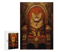 Jigsaw Puzzle for Adults 300 PCS Royal Persian Cat Throne-3 Jigsaws for Adults Puzzle Difficult Challenge Difficult And Challenge Brainteaser Family Games 300 PCS
