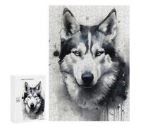 Jigsaw Puzzle for Adults 300 PCS Siberian Husky Dog Art Teenagers Puzzles Relaxing Games Presents for Women Unique Gifts for Birthday And Christmas 300 PCS