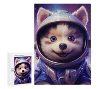 Jigsaw Puzzle for Adults 300 PCS Space Baby Husky Jigsaw for Adults Anti-Stress Toys Enhance Memory Birthday And Unique Gifts 300 PCS