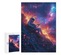 Jigsaw Puzzle for Adults 300 PCS Space Guitarist Cosmic Melody -1 Jigsaws for Adults Puzzle Difficult Challenge Difficult And Challenge Brainteaser Family Games 300 PCS