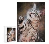 Jigsaw Puzzle for Adults 300 PCS Splatter Cute Cat Jigsaw for Adults Anti-Stress Toys Enhance Memory Birthday And Unique Gifts 300 PCS