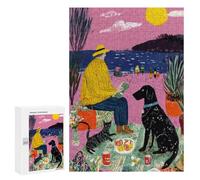 Jigsaw Puzzle for Adults 300 PCS Summer Picnic with Pets Jigsaws for Adults Puzzle Difficult Challenge Difficult And Challenge Brainteaser Family Games 300 PCS