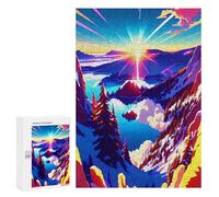 Jigsaw Puzzle for Adults 300 PCS Sunrise Over Snowy Peaks Jigsaw Brain Teaser Game Precision Cutting Parent-child Interaction 300 PCS