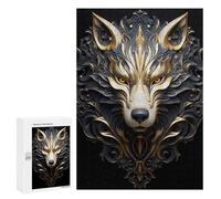 Jigsaw Puzzle for Adults 300 PCS The Golden Regal Wolf Jigsaw Toy Wall Decor But Fun And Humorous Parent-child Interaction 300 PCS