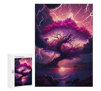 Jigsaw Puzzle for Adults 300 PCS Thunderstorm Tree Reflections Puzzle for Adults Family Games But Fun And Humorous Difficult And Challenge 300 PCS