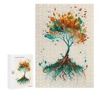Jigsaw Puzzle for Adults 300 PCS Tree Watercolors 2 Teenagers Puzzles Relaxing Games Presents for Women Unique Gifts for Birthday And Christmas 300 PCS