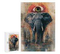 Jigsaw Puzzle for Adults 300 PCS Urban Elephant Abstract Art Print -1 Jigsaws for Adults Puzzle Difficult Challenge Difficult And Challenge Brainteaser Family Games 300 PCS