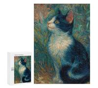 Jigsaw Puzzle for Adults 300 PCS Vincent's Cat A Whimsical Painting Puzzle For Teenagers Difficult Hard Wishlist with Santa Claus Challenging Family Fun Game 300 PCS