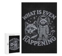 Jigsaw Puzzle for Adults 300 PCS What Is Even Happening - Space Cat Existential Meme Puzzle for Adults Family Games But Fun And Humorous Difficult And Challenge 300 PCS