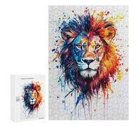 Jigsaw Puzzle for Adults 300 PCS Wildly Majestic Lion Watercolor Jigsaw for Adults Anti-Stress Toys Enhance Memory Birthday And Unique Gifts 300 PCS