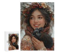 Jigsaw Puzzle for Adults 300 PCS Winter Wonderland Bunny Jigsaws for Adults Puzzle Difficult Challenge Difficult And Challenge Brainteaser Family Games 300 PCS