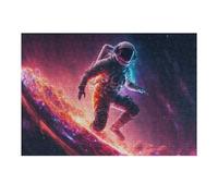 Jigsaw Puzzle for Adults 38x26cm/1000pcs Astronaut Surfing in Space -2 Puzzles for Adults Relax Games Enhance Memory Difficult And Challenge 38x26cm/1000pcs