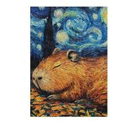 Jigsaw Puzzle for Adults 38x26cm/1000pcs Capybara Sleeping Starry Night Puzzle for Adults Family Game Home Decoration Birthday And Unique Gifts 38x26cm/1000pcs