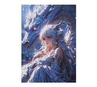 Jigsaw Puzzle for Adults 38x26cm/1000pcs Enchanted Bond Elven Maiden And Mystic Dragon Jigsaw for Adults Hands-on Game Wall Decoration Parent-child Interaction 38x26cm/1000pcs