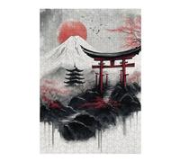 Jigsaw Puzzle for Adults 38x26cm/1000pcs Japanese Scenery Ink Wash Jigsaw for Adults Hands-on Game Wall Decoration Parent-child Interaction 38x26cm/1000pcs