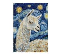 Jigsaw Puzzle for Adults 38x26cm/1000pcs Llama Sleeping Starry Night Jigsaw for Adults Relax Games For Family Fun Parent-child Interaction 38x26cm/1000pcs