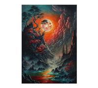 Jigsaw Puzzle for Adults 38x26cm/1000pcs Misty Lunar Eclipse Jigsaw for Adults Hands-on Game Wall Decoration Parent-child Interaction 38x26cm/1000pcs