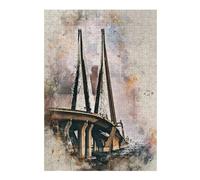 Jigsaw Puzzle for Adults 38x26cm/1000pcs Mumbai India Watercolor Jigsaw for Adults Hands-on Game Wall Decoration Parent-child Interaction 38x26cm/1000pcs