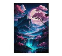 Jigsaw Puzzle for Adults 38x26cm/1000pcs Pink Waterfall Jigsaw for Adults Hands-on Game Wall Decoration Parent-child Interaction 38x26cm/1000pcs