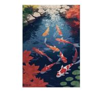 Jigsaw Puzzle for Adults 38x26cm/1000pcs Pond Koi Fish Aesthetic Jigsaw for Adults Hands-on Game Wall Decoration Parent-child Interaction 38x26cm/1000pcs