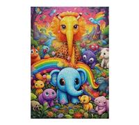 Jigsaw Puzzle for Adults 38x26cm/1000pcs Rainbow Forest Friends -4 Puzzles for Adults Relax Games Enhance Memory Difficult And Challenge 38x26cm/1000pcs