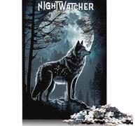Jigsaw Puzzle for Adults 500 Night Watcher Puzzle for Adults Woodenboard Puzzles Fun at Home Activities, Birthday Present,Travel Gifts 500pcs (52x38cm)