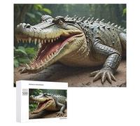 Jigsaw Puzzle for Adults 500 PCS Alligator with Open Mouth Adult Jigsaw Hands-on Game Wall Decoration Birthday And Unique Gifts 500 PCS