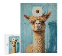 Jigsaw Puzzle for Adults 500 PCS Alpaca with Toilet Paper Hat-2 Jigsaws for Adults Puzzle Difficult Challenge Difficult And Challenge Brainteaser Family Games 500 PCS