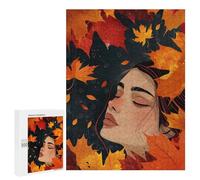 Jigsaw Puzzle for Adults 500 PCS Autumn Dream Orange Leaves Teenagers Puzzles Brain Teaser Game Analysis And Logic for Is Ideal As A Gift 500 PCS