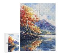 Jigsaw Puzzle for Adults 500 PCS Autumn Lake Mirror Teenagers Puzzles Brain Teaser Game Analysis And Logic for Is Ideal As A Gift 500 PCS