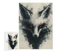 Jigsaw Puzzle for Adults 500 PCS Black Kitsune Fox Painting Teenagers Puzzles Relaxing Games Presents for Women Unique Gifts for Birthday And Christmas 500 PCS