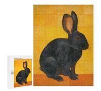 Jigsaw Puzzle for Adults 500 PCS Black Rabbit Wall Art Print Puzzle For Teenagers Difficult Hard Wishlist with Santa Claus Challenging Family Fun Game 500 PCS