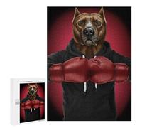 Jigsaw Puzzle for Adults 500 PCS Boxer Pit Bull Terrier Teenagers Puzzles Brain Teaser Game Analysis And Logic for Is Ideal As A Gift 500 PCS
