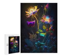 Jigsaw Puzzle for Adults 500 PCS Bright Luminous Flower Art Teenagers Puzzles Relaxing Games Presents for Women Unique Gifts for Birthday And Christmas 500 PCS