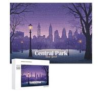 Jigsaw Puzzle for Adults 500 PCS Central Park New York at Night Jigsaw Toy Wall Decor But Fun And Humorous Parent-child Interaction 500 PCS