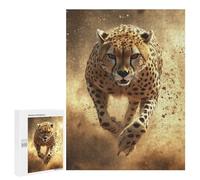 Jigsaw Puzzle for Adults 500 PCS Cheetah Running Jigsaw for Adults Anti-Stress Toys Enhance Memory Birthday And Unique Gifts 500 PCS