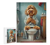 Jigsaw Puzzle for Adults 500 PCS Cockapoo on The Toilet Teenagers Puzzles Brain Teaser Game Analysis And Logic for Is Ideal As A Gift 500 PCS