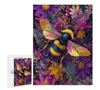 Jigsaw Puzzle for Adults 500 PCS Colorful Bee Art Print-4 Puzzle For Teenagers Difficult Hard Wishlist with Santa Claus Challenging Family Fun Game 500 PCS