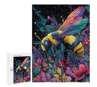 Jigsaw Puzzle for Adults 500 PCS Colorful Bee Garden Art Print Puzzle For Teenagers Difficult Hard Wishlist with Santa Claus Challenging Family Fun Game 500 PCS