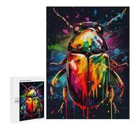 Jigsaw Puzzle for Adults 500 PCS Colorful Bug With Drips Teenagers Puzzles Relaxing Games Presents for Women Unique Gifts for Birthday And Christmas 500 PCS