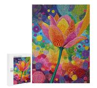Jigsaw Puzzle for Adults 500 PCS Colorful Dot Art Flower Painting Jigsaws for Adults Puzzle Difficult Challenge Difficult And Challenge Brainteaser Family Games 500 PCS