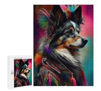 Jigsaw Puzzle for Adults 500 PCS Colorful Feathered Canine Portrait Jigsaw Brain Teaser Game Precision Cutting Parent-child Interaction 500 PCS