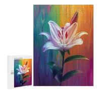 Jigsaw Puzzle for Adults 500 PCS Colorful Lily Flower Art Print-3 Jigsaws for Adults Puzzle Difficult Challenge Difficult And Challenge Brainteaser Family Games 500 PCS