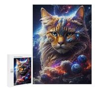 Jigsaw Puzzle for Adults 500 PCS Cosmic Feline Dreamscape-1 Jigsaw Brain Teaser Game Precision Cutting Parent-child Interaction 500 PCS