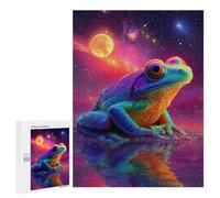 Jigsaw Puzzle for Adults 500 PCS Cosmic Frog Reflections Puzzle For Teenagers Difficult Hard Wishlist with Santa Claus Challenging Family Fun Game 500 PCS