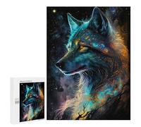 Jigsaw Puzzle for Adults 500 PCS Cosmic Wolf Portrait-5 Jigsaw Brain Teaser Game Precision Cutting Parent-child Interaction 500 PCS