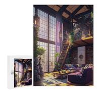 Jigsaw Puzzle for Adults 500 PCS Cozy Library Haven -1 Jigsaw Brain Teaser Game Precision Cutting Parent-child Interaction 500 PCS