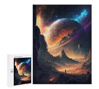 Jigsaw Puzzle for Adults 500 PCS Crack Planet Landscape Teenagers Puzzles Family Games Difficult Hard for Is Ideal As A Gift 500 PCS